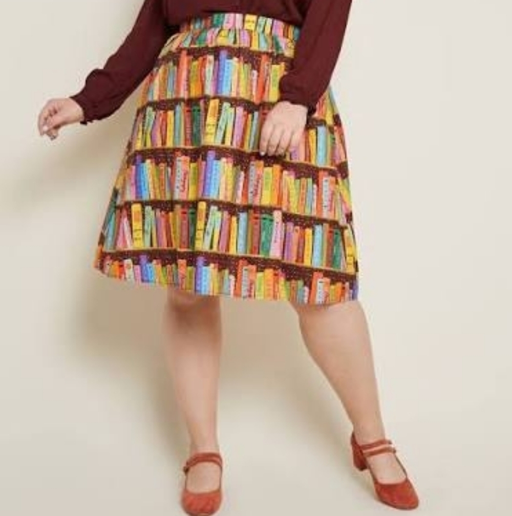 Modcloth Book Print A-Line Skirt Sz 1X